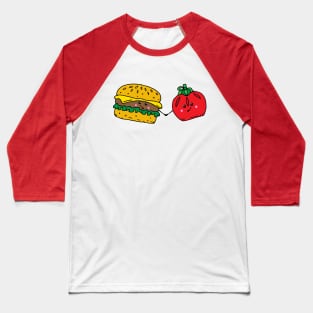 Burger and Ketchup Food Love Baseball T-Shirt